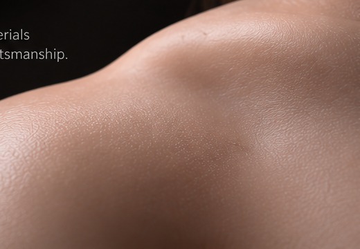 Editorial illustration of a silicone doll's shoulder surface and fine texture